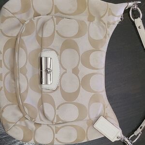 Coach Tan Shoulder Bag with Signature Design